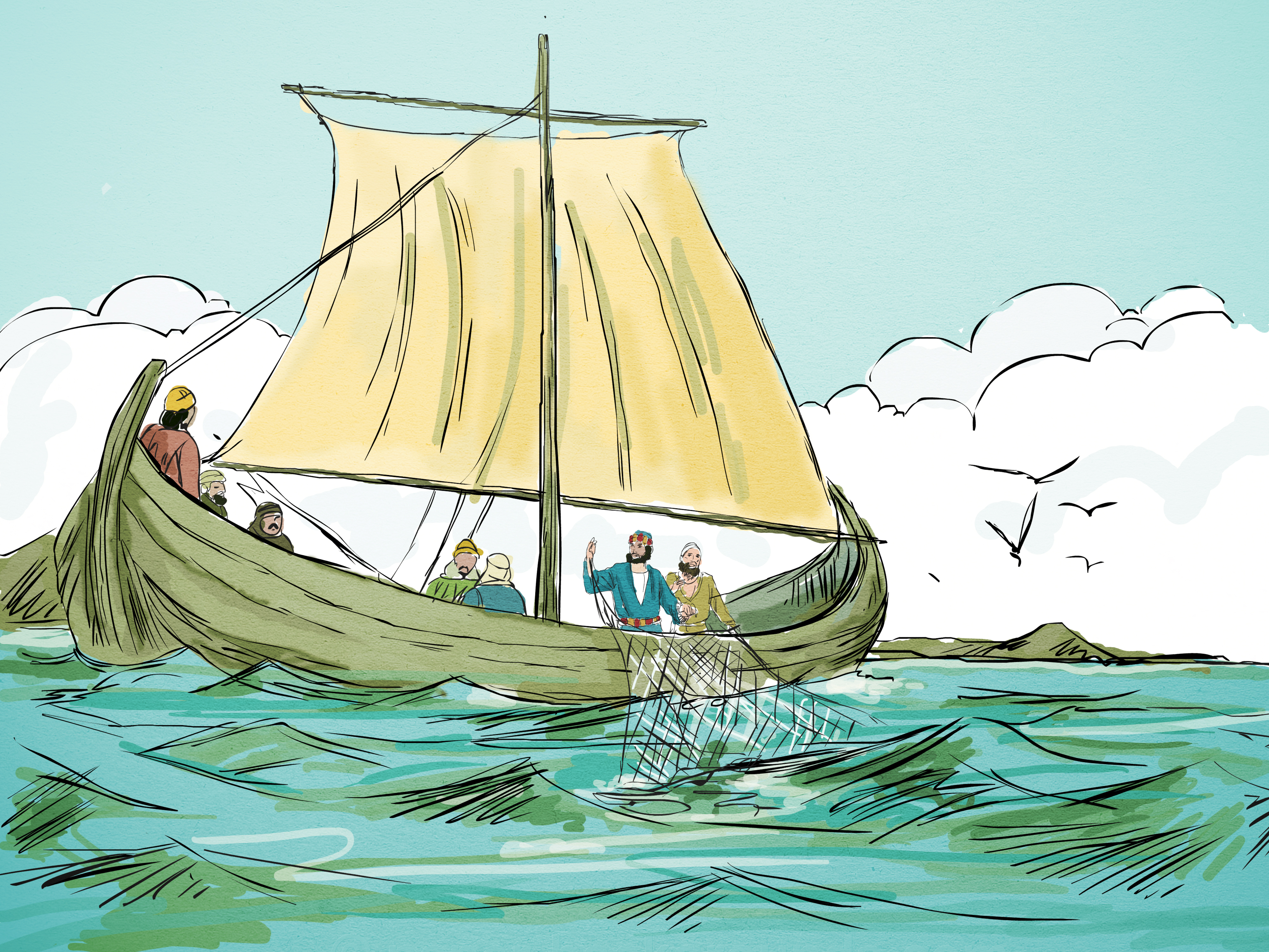 jesus in a boat clipart - photo #10